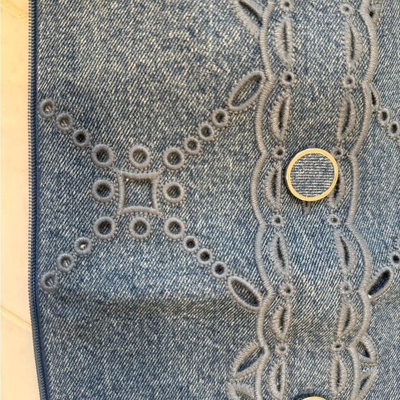 NEW Veronica Beard Denim Greta Eyelet Dickey Insert one size NWT - Picture 5 of 10